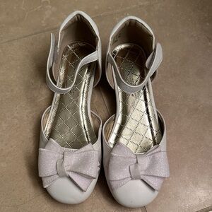 Dream Pairs White Kids Dress Shoes with Glitter Bow